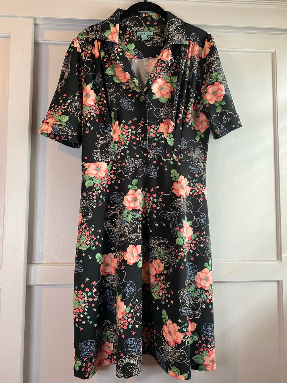 Louie Lucie Black Floral A-Line - Large - Amsterdam-based designer brand